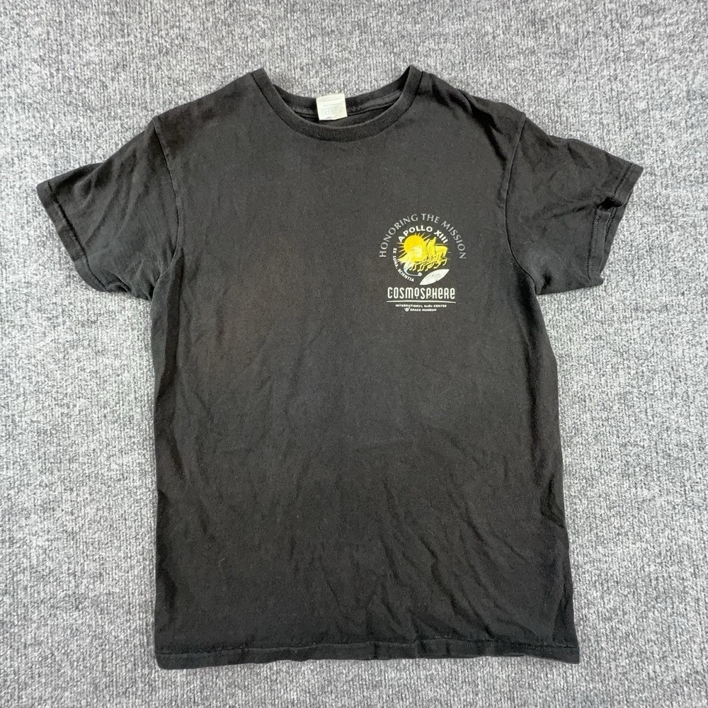 VTG Delta Pro Weight Shirt Mens Small Black Apollo 13 Cosmosphere Space Graphic